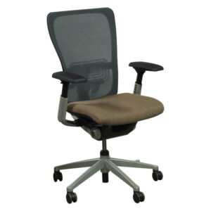 Haworth Zody Gray Mesh Back Used Task Chair, Tan Seat