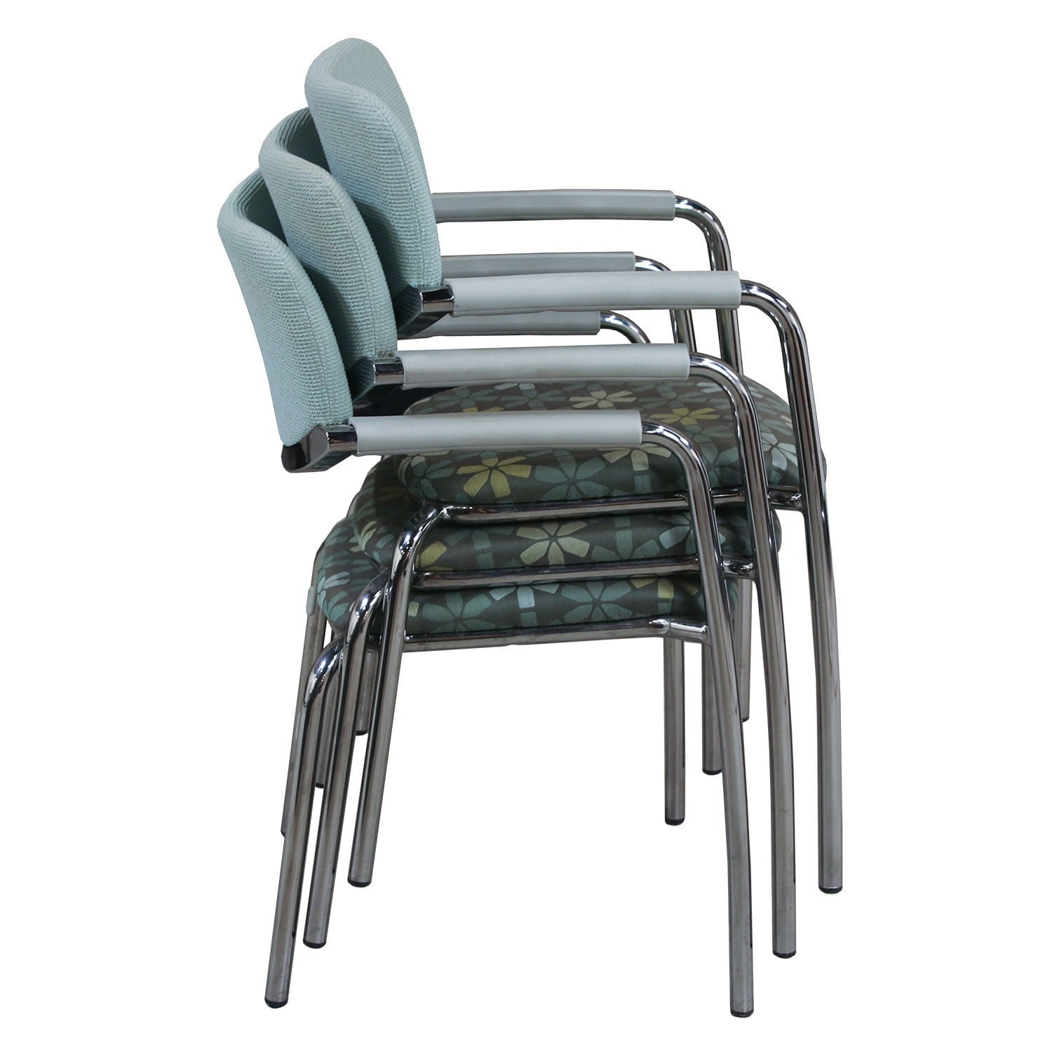 Haworth Zody Used Stack Chair, Floral Pattern - National Office