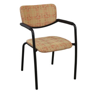 Haworth Zody Used Stack Chair, Orange Pattern