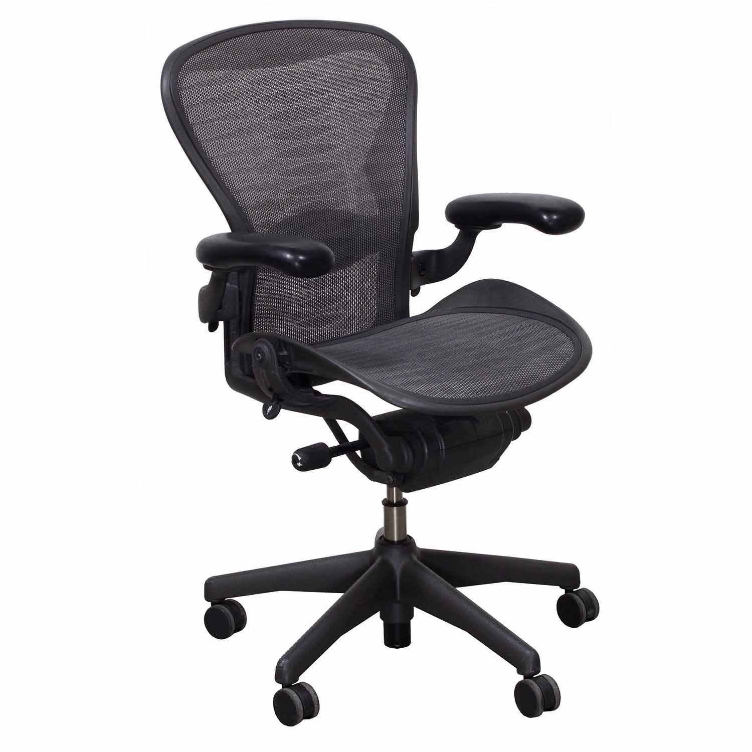 Herman Miller Aeron Used Size B Task Chair, Grey Black Tuxedo