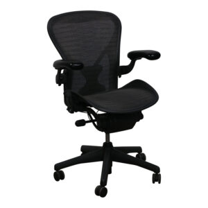 Herman Miller Aeron Used Size B Posture Fit Task Chair, Black Gray Tuxedo