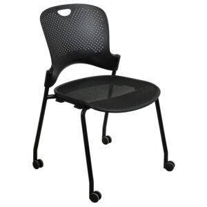 Herman Miller Caper Used Armless Mobile Stack Chair, Black