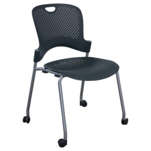 Herman Miller Caper Used Armless Mobile Stack Chair, Dark Green