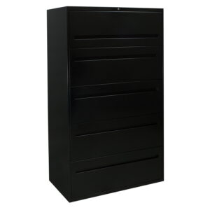 Holga Used 5 Drawer 36 Inch Lateral File, Black