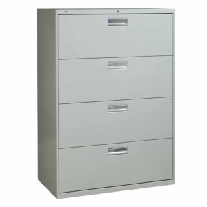 Hon 600 Series Used 4 Drawer 36 Inch Lateral File, Light Gray