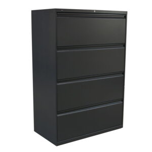 Hon 800 Series Used 4 Drawer 36 Inch Lateral File, Dark Gray