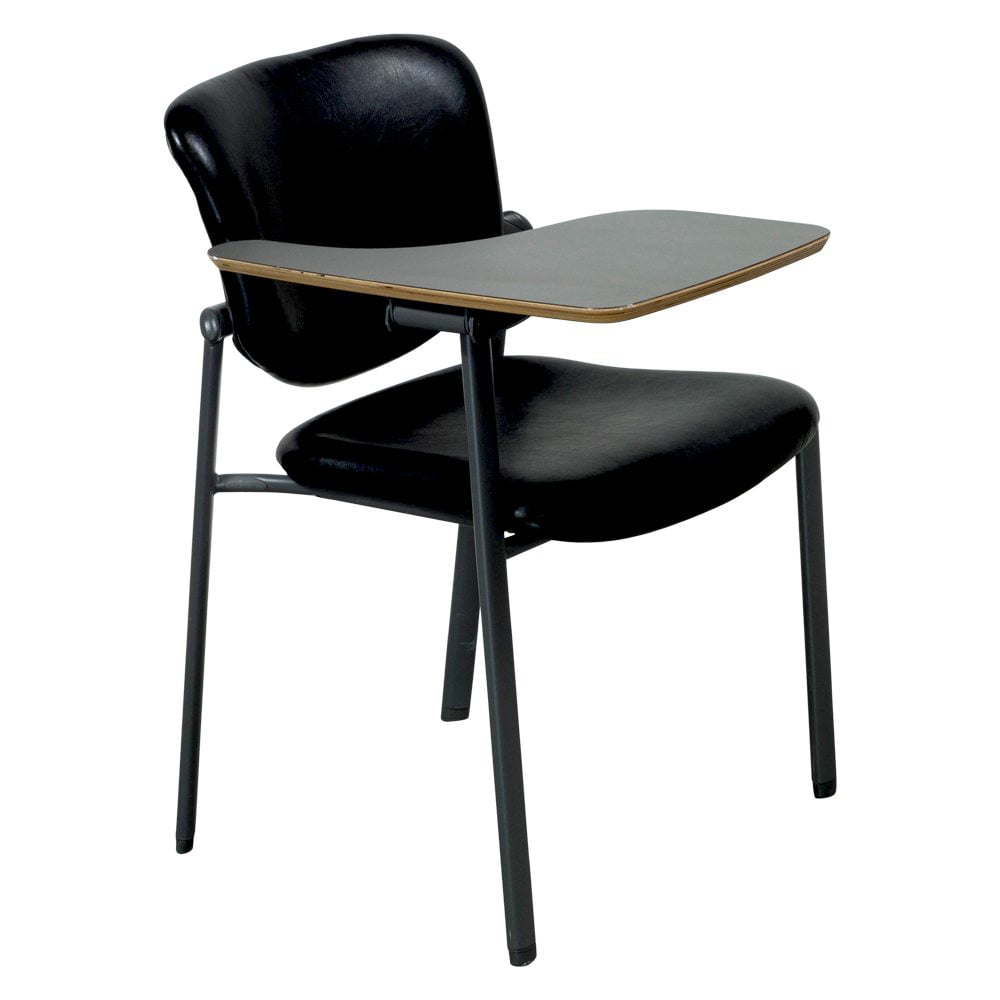 Haworth Improv Used Stackable Right Tablet Arm Leather Chair, Black