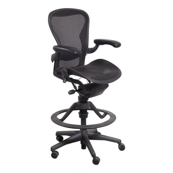 Herman Miller Aeron Used Size B Stool, Carbon