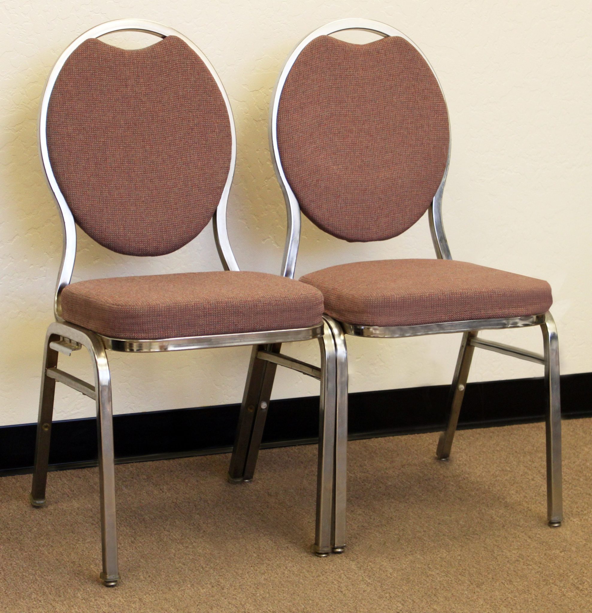 Virco Commercial Grade Used Upholstered Stack Chair, Mauve National