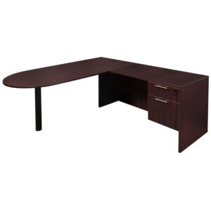 Jersey Factory Clearance 36x72 24x42 Bullet L Shape Desk, Mahogany
