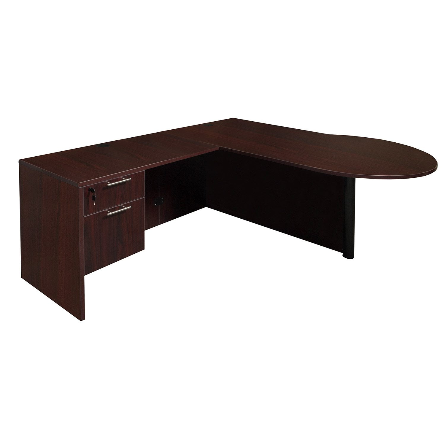 Jersey Factory Clearance Left Return P Top L Shape Desk, Mahogany