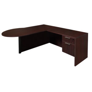 Jersey Factory Clearance Right Return P Top L Shape Desk, Mahogany