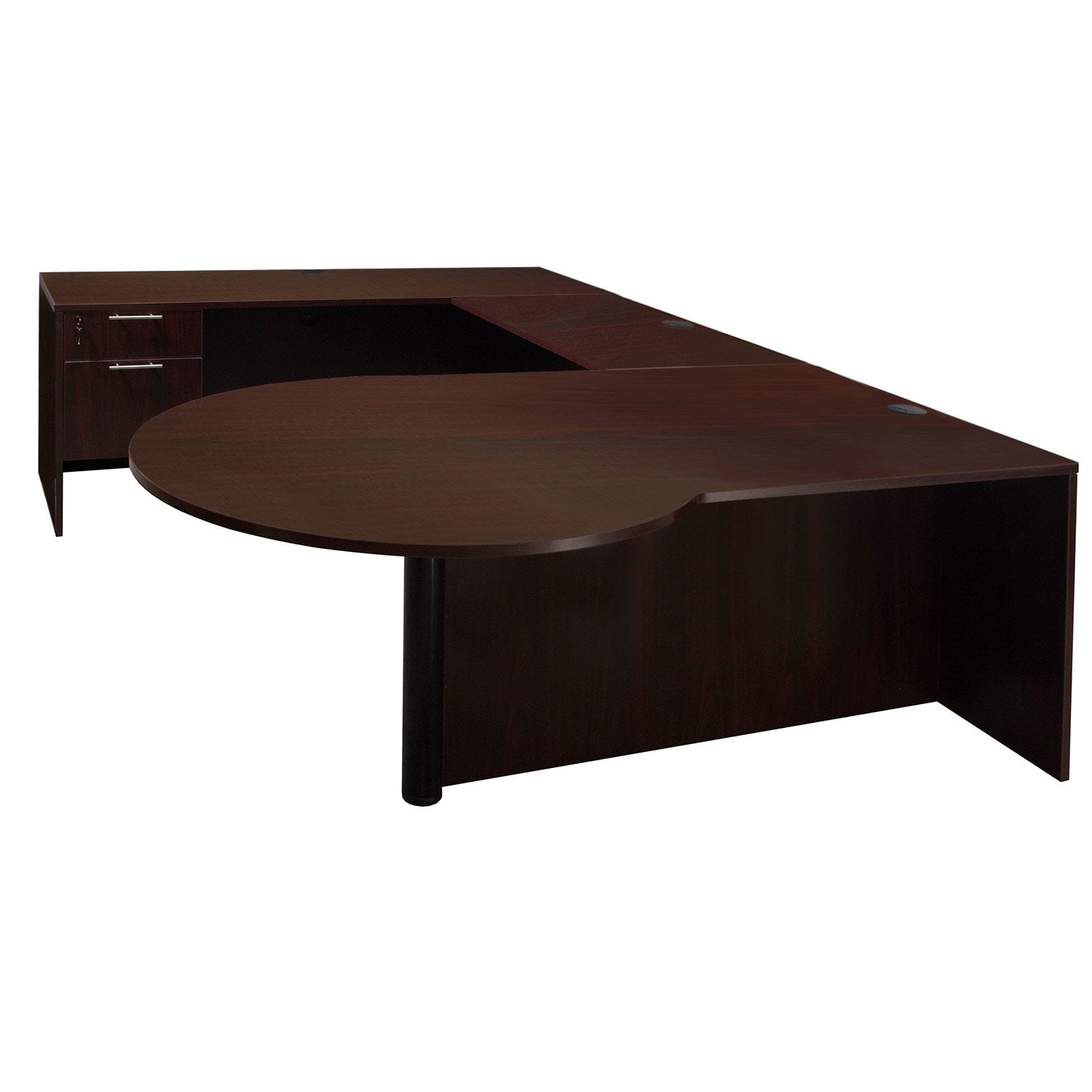 Jersey Factory Clearance Left Return P Top U Shape Desk, Mahogany