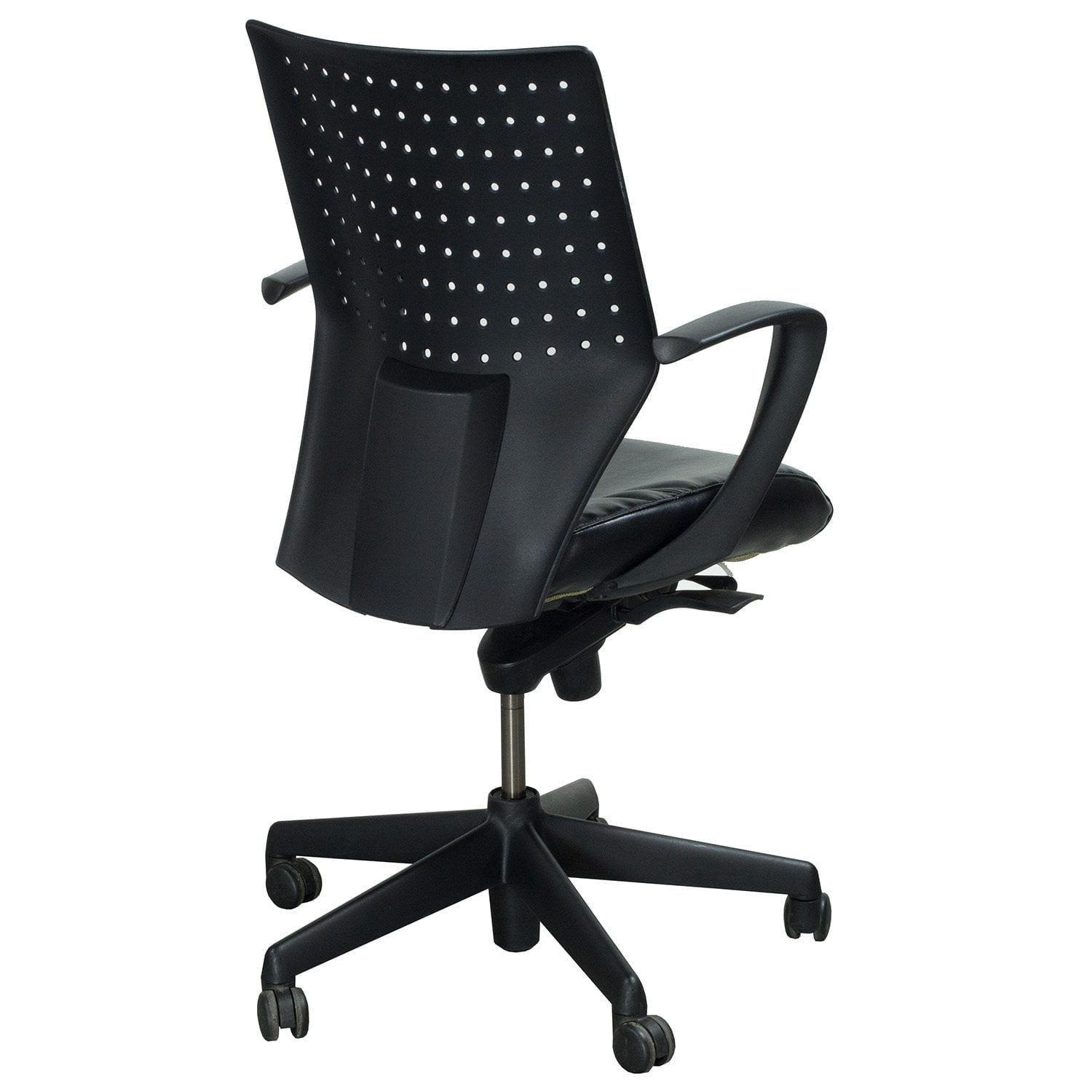 Keilhauer Tom Used Leather Seat Mid Back Task Chair, Black National