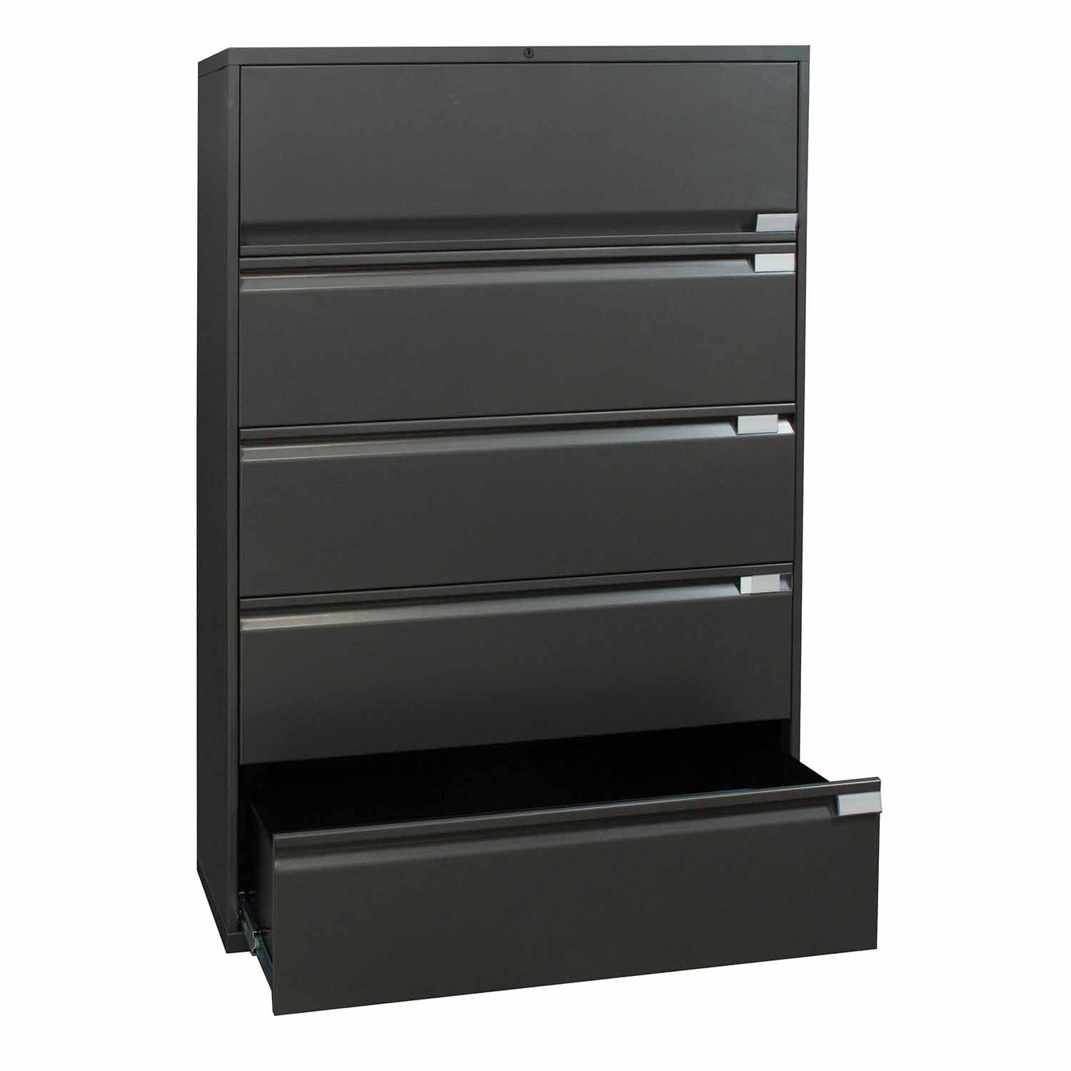 Knoll Calibre 5 Drawer Used 42 Inch Lateral File, Dark Gray National