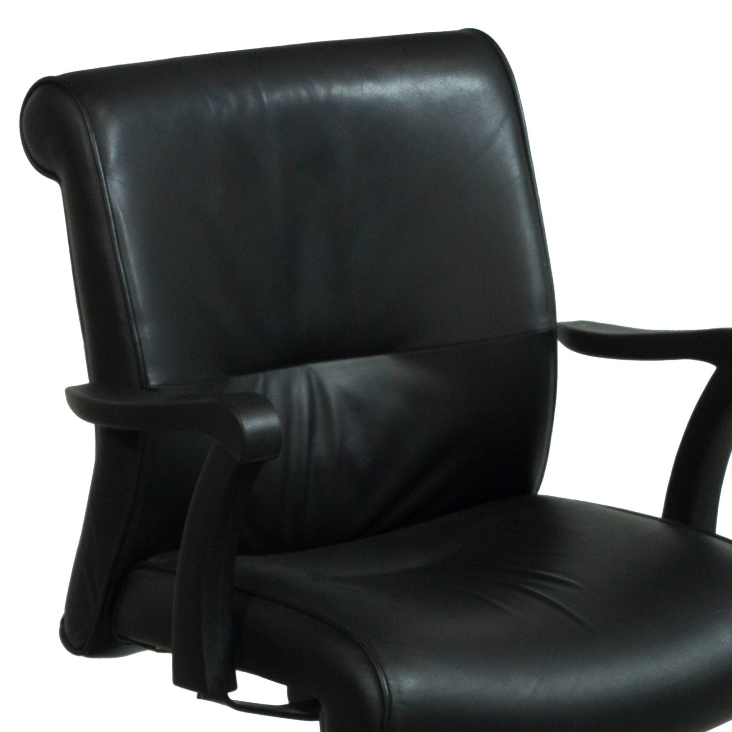 Krug Used Mid Back Leather Conference Chair, Black National Office