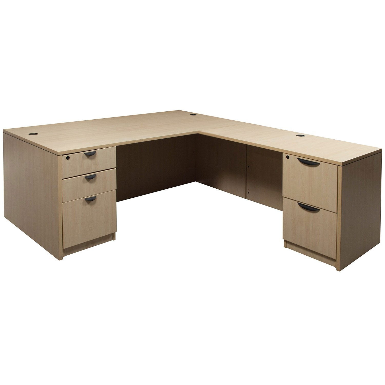 Laminate Used Right Return L Shape Desk, Maple National Office