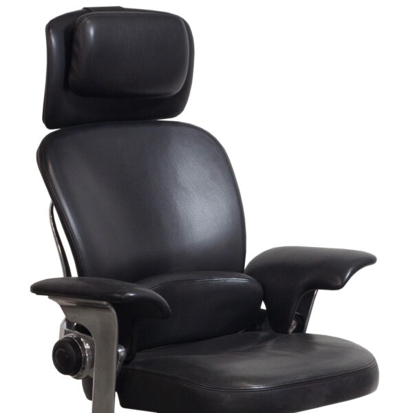 Steelcase Leap Used Leather Lounge Chair, Black National Office