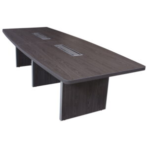 Manhattan 10 Foot Laminate Boat Conference Table with Grommet, Cashmere Gray