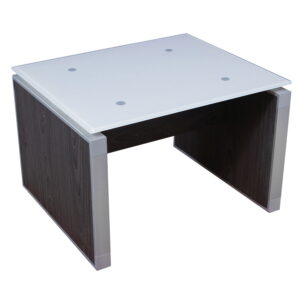 Manhattan 24x24 Glass Top End Table, Cashmere Gray
