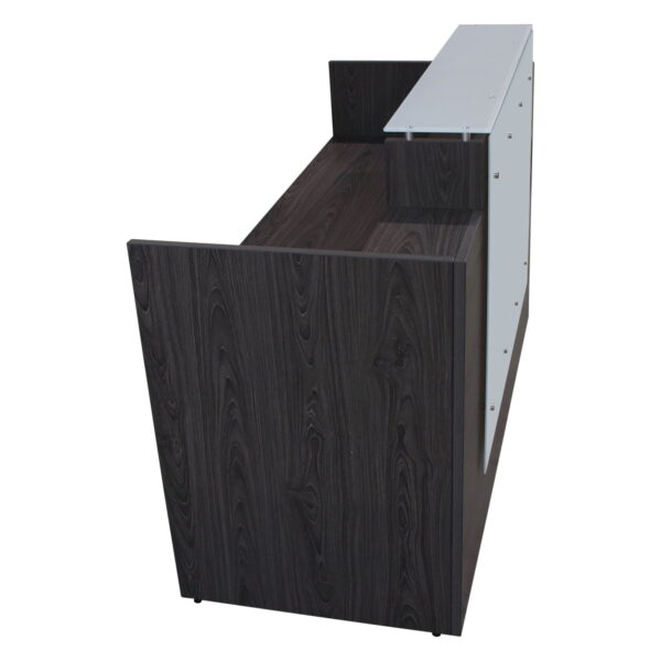 Manhattan 30x72 Laminate Reception Desk with Glass Top, Cashmere Gray