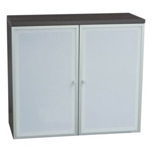 Manhattan 36 in Wall Mounted Glass Door Storage, Cashmere Gray