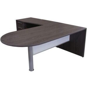 Manhattan 36x72 24x48 Bullet L-Shape Desk Left Return, Cashmere Gray
