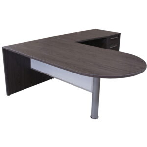 Manhattan 36x72 24x48 Bullet L-Shape Desk Right Return, Cashmere Gray
