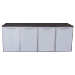 Manhattan 4 Door Laminate Storage Credenza, Cashmere Gray
