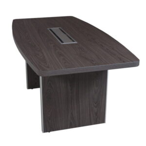 Manhattan 8 Foot Laminate Boat Conference Table with Grommet, Cashmere Gray
