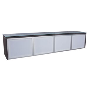 Manhattan 70 Inch Executive Wall Mounted Glass Door Hutch, Cashmere Gray