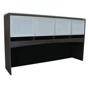 Manhattan 72 In Laminate Hutch with Glass Doors, Cashmere Gray