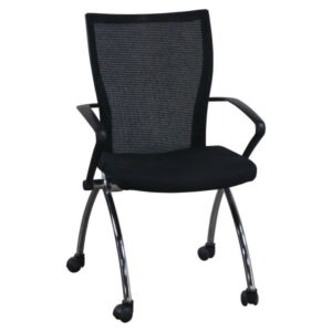 Mayline Valore Used Mesh Back Nesting Chair, Black