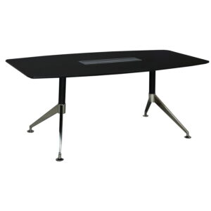 Morgan 6 Foot Melamine Boat Shaped Conference Table, Black