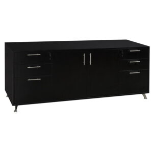 Morgan 72 in Melamine Storage Credenza, Black