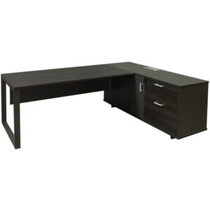 Morgan Executive Right Return Melamine L Shape Desk, Gray and Graphite