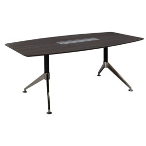 Morgan 8 Foot Melamine Boat Shaped Conference Table, Gray