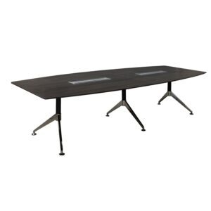 Morgan 12 Foot Melamine Boat Shaped Conference Table, Gray