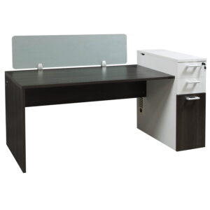 Morgan Laminate Desk Station, Gray and White
