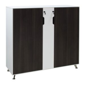 Morgan 48 in Melamine Storage Cabinet, Gray and White