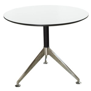 Morgan 35 in Round Melamine Top Meeting Table, White