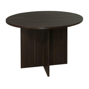 Denmark 42" Round Laminate Meeting Table No Grommet, American Walnut
