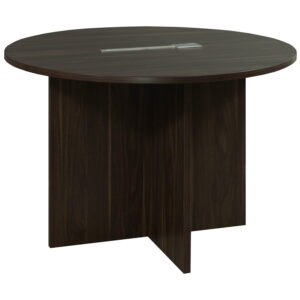 Denmark 42 Inch Round Laminate Meeting Table, American Walnut