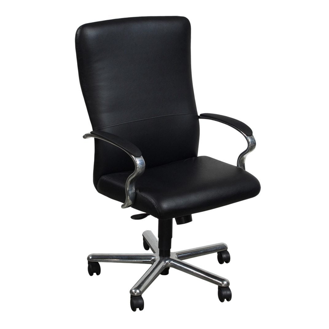 Steelcase Brayton LaCosta Used Leather Conference Chair, Black