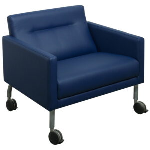 Steelcase Brayton Sidewalk Used Leather Lounge Chair, Ocean