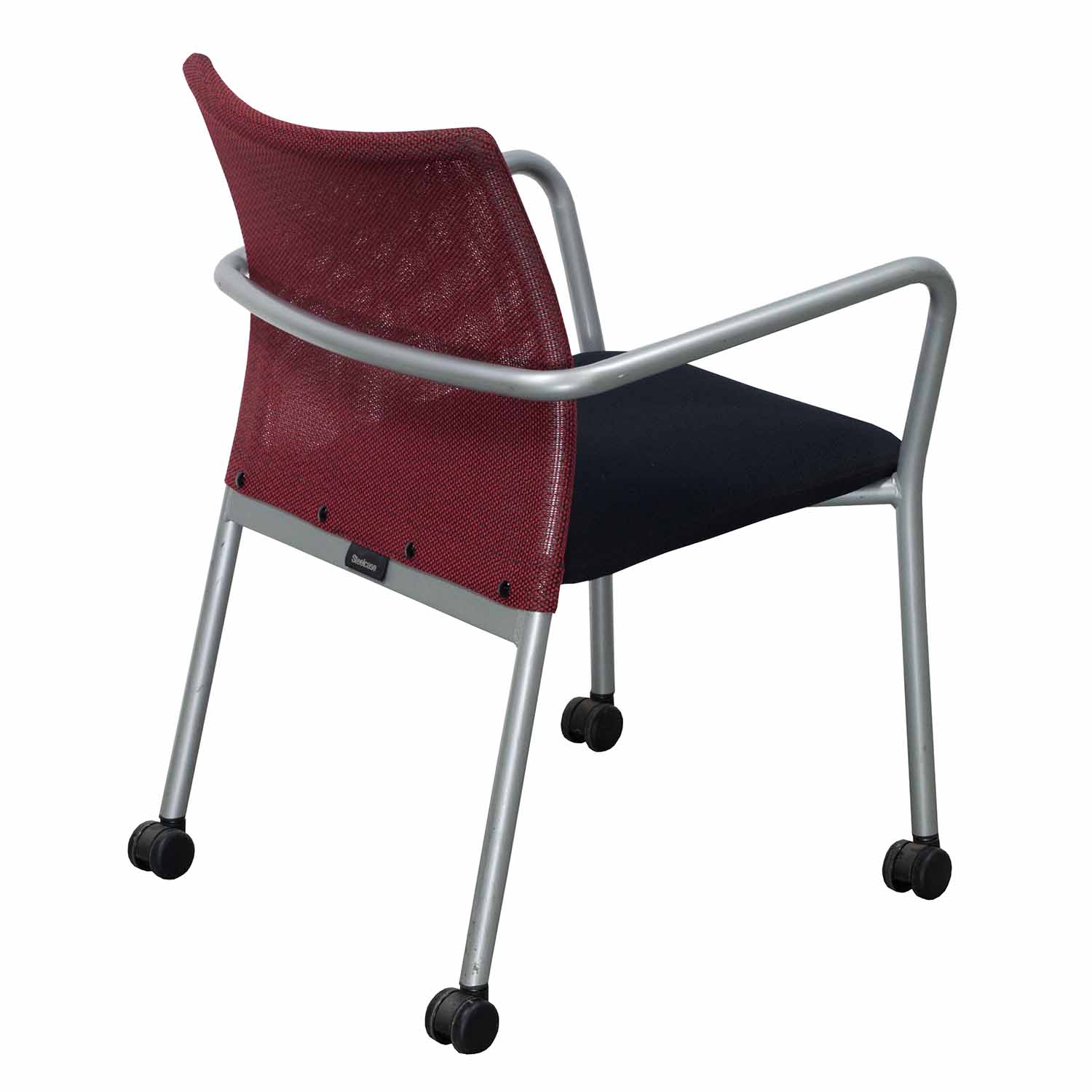 Steelcase Jersey Used Mobile Stack Chair, Red and Black National