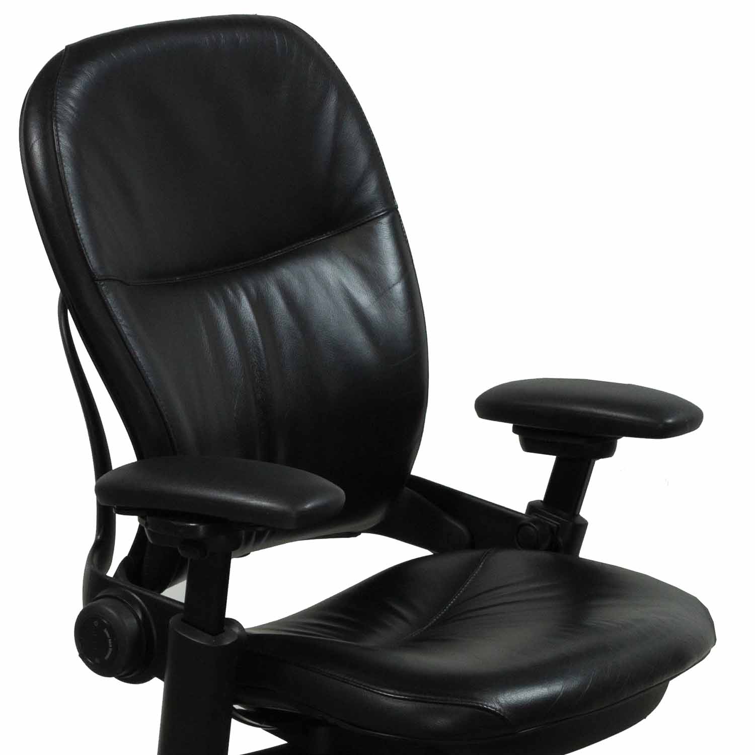Steelcase Leap V1 Used Leather Task Chair, Black National Office