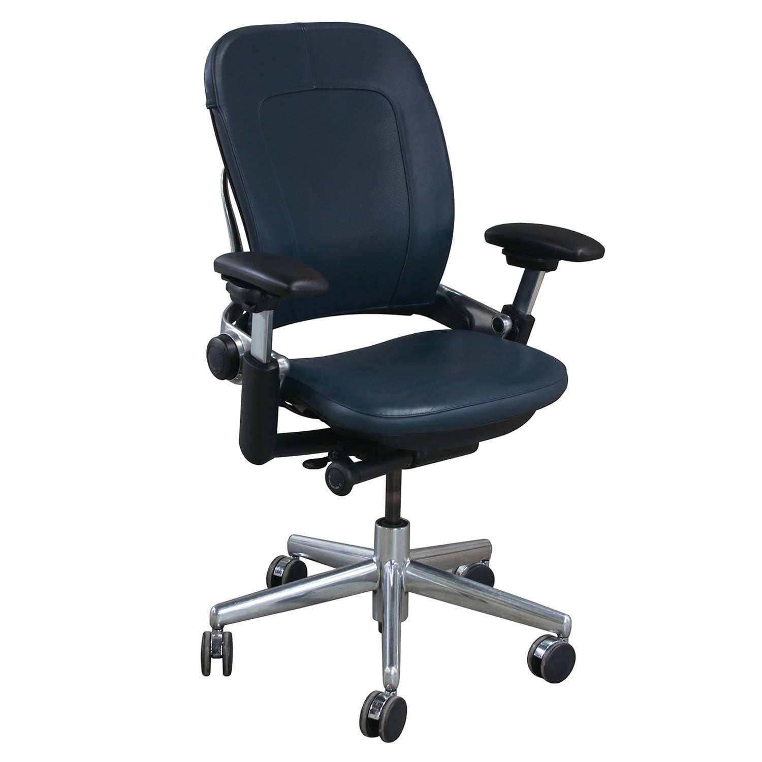 Steelcase Leap Used Leather Task Chair, Blue National Office
