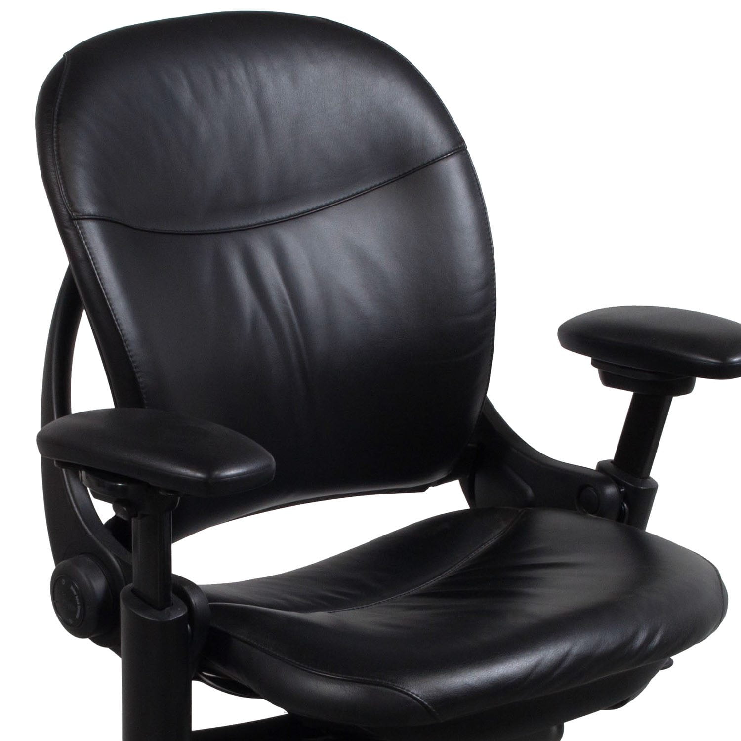 Steelcase Leap V1 Used Leather Task Chair, Black - National Office