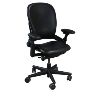 Steelcase Leap V1 Used Leather Task Chair, Black